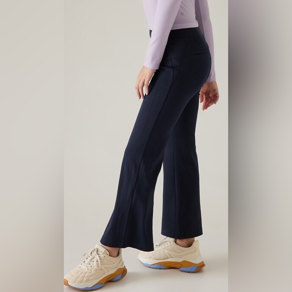 Athleta Delancey Skyline Ankle Flare Pants Navy Small Petite SP